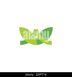 linked shadow leaf green geometric decoration vector Stock Vector