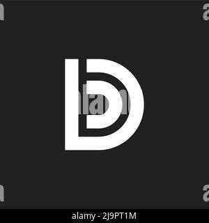 letter ld linked geometric line simple logo vector Stock Vector