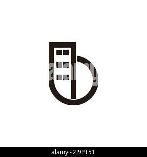 letter b building simple geometric apartment symbol logo vector Stock Vector