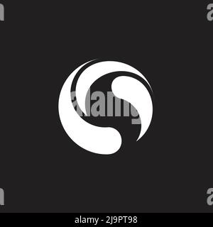 letter s circle rotate geometric logo vector Stock Vector