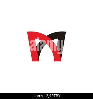 letter am simple geometric shadow 3d flat logo vector Stock Vector