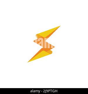 letter s thunder energy paper design logo vector Stock Vector