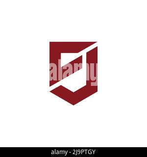 letter sj linked geometric line logo vector Stock Vector