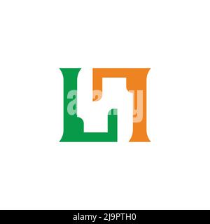 letter lr colorful geometric silhouette logo vector Stock Vector