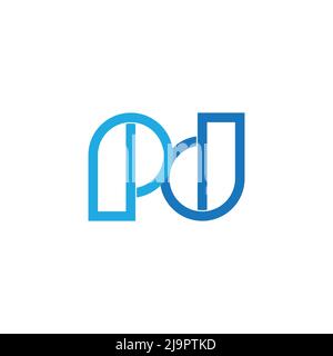 letter pd simple linked gradient geometric logo vector Stock Vector