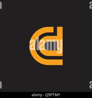 letter cd simple geometric colorful line logo vector Stock Vector