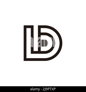letter ld stripe line geometric logo vector Stock Vector