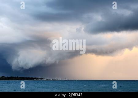 Storm Clouds Over The Yacht Club Stock Photo