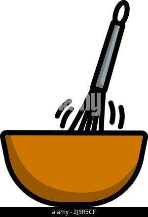 Corolla Mixing In Bowl Icon. Editable Bold Outline With Color Fill Design. Vector Illustration. Stock Vector