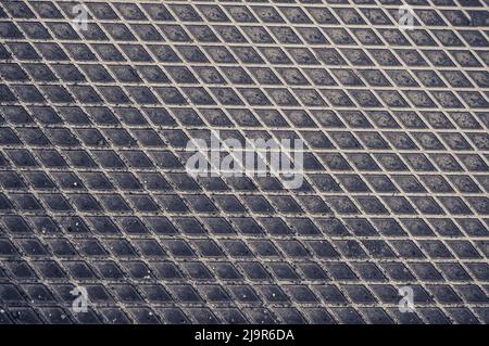 Aluminium dark list with rhombus shapes. Stock Photo