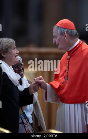 Vatican City, Vatican. 24 May 2022. Cardinal Matteo Maria Zuppi is the new president of the CEI (Italian Episcopal Conference). Cardinal Matteo Maria Zuppi arrives to attend the Sinod Mass in Saint Peter's Basilica at the Vatican on October 06, 2019. Credit: Maria Grazia Picciarella/Alamy Live News Stock Photo