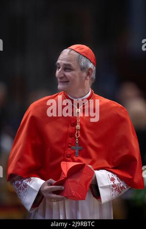 Vatican City, Vatican. 24 May 2022. Cardinal Matteo Maria Zuppi is the new president of the CEI (Italian Episcopal Conference). Cardinal Matteo Maria Zuppi arrives to attend the Sinod Mass in Saint Peter's Basilica at the Vatican on October 06, 2019. Credit: Maria Grazia Picciarella/Alamy Live News Stock Photo