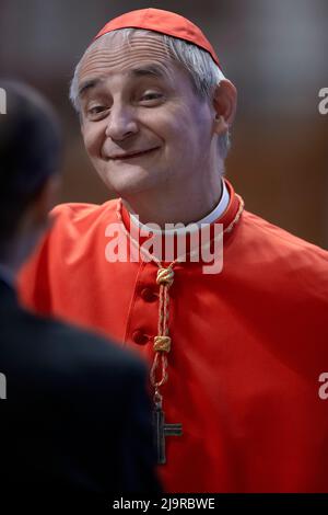 Vatican City, Vatican. 24 May 2022. Cardinal Matteo Maria Zuppi is the new president of the CEI (Italian Episcopal Conference). Cardinal Matteo Maria Zuppi arrives to attend the Sinod Mass in Saint Peter's Basilica at the Vatican on October 06, 2019. Credit: Maria Grazia Picciarella/Alamy Live News Stock Photo