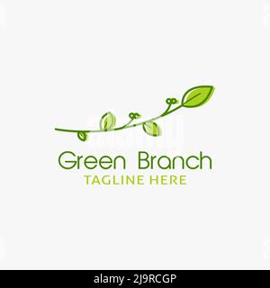 Green branch logo design Stock Vector