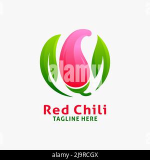 Red chili logo design Stock Vector
