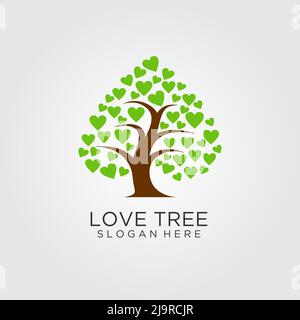 Love tree logo design Stock Vector