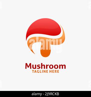 Creative mushroom logo design Stock Vector