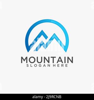 Line mountain logo design Stock Vector