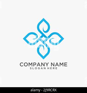 Circular leaf logo design Stock Vector