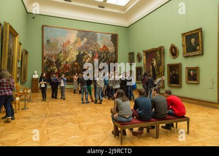 Moscow, Russia - November 5, 2015: The State Tretyakov Art Gallery in Moscow. The museum was founded in 1856 by merchant Pavel Tretyakov, the world's Stock Photo