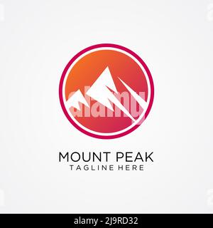 Circle mountain logo design Stock Vector