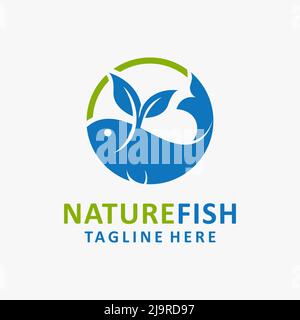 Nature fish logo design Stock Vector
