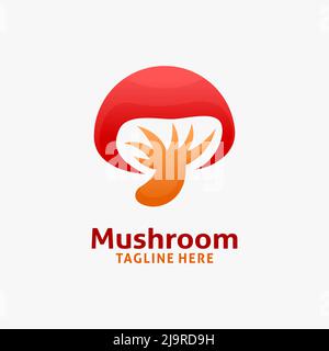 Creative mushroom logo design Stock Vector