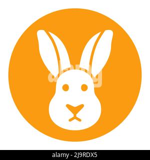 Rabbit glyph icon. Farm animal vector illustration. Agriculture sign. Graph symbol for your web site design, logo, app, UI. EPS10. Stock Vector