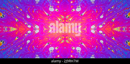 Abstract pattern of refracted light in soap bubble. Stock Photo