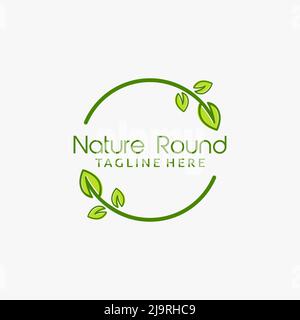 Nature round branch logo design Stock Vector