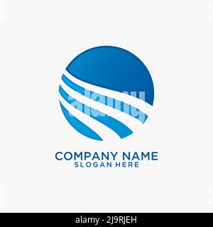Abstract circle flowing logo design Stock Vector