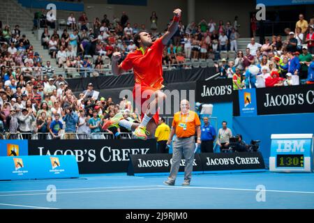 2012 Australian Open - GIL, Frederico (POR) vs TSONGA, Jo-Wilfried (FRA) [6] / corleve / Mark Peterson Stock Photo