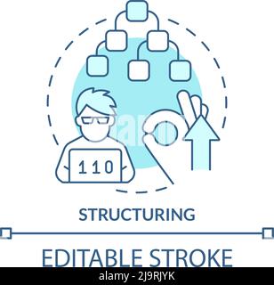Structuring turquoise concept icon Stock Vector