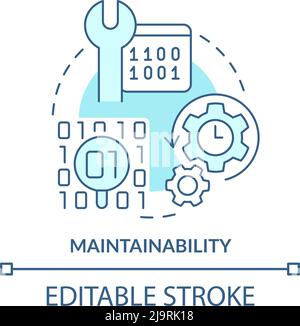 Maintainability turquoise concept icon Stock Vector