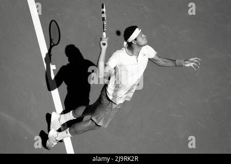 2012 Australian Open - NISHIKORI, Kei (JPN) [24]  vs TSONGA, Jo-Wilfried (FRA) [6] / corleve / Mark Peterson Stock Photo