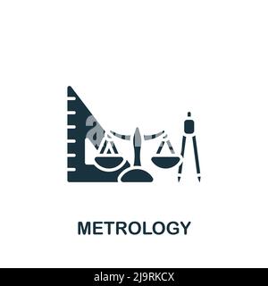 Metrology icon. Monochrome simple Science icon for templates, web design and infographics Stock Vector