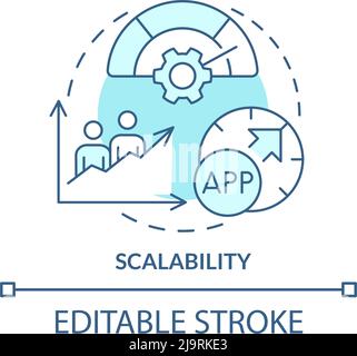 Scalability turquoise concept icon Stock Vector