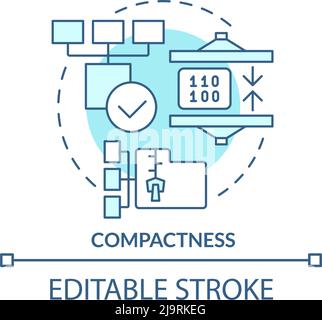 Compactness turquoise concept icon Stock Vector