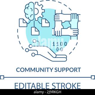 Community support turquoise concept icon Stock Vector