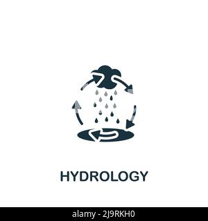 Hydrology icon. Monochrome simple Science icon for templates, web design and infographics Stock Vector