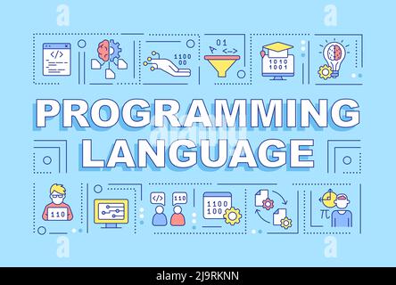 Programming language word concepts blue banner Stock Vector