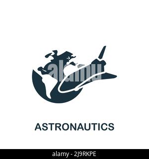 Astronautics icon. Monochrome simple Science icon for templates, web design and infographics Stock Vector