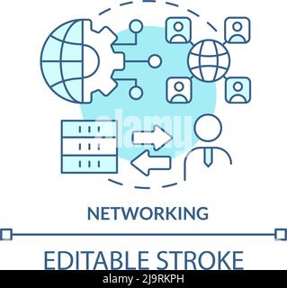 Networking turquoise concept icon Stock Vector