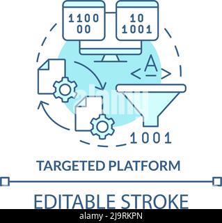 Targeted platform turquoise concept icon Stock Vector