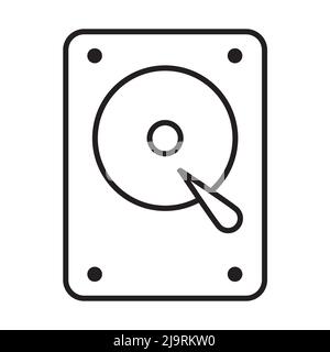 Hard disk drive icon vector hdd sign for graphic design, logo, website, social media, mobile app, UI illustration Stock Vector