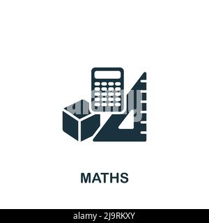 Maths icon. Monochrome simple Science icon for templates, web design and infographics Stock Vector