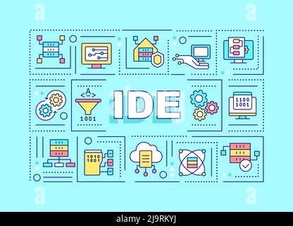 Integrated development environment word concepts turquoise banner Stock Vector