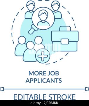 More job applicants turquoise concept icon Stock Vector