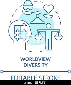 Worldview diversity turquoise concept icon Stock Vector