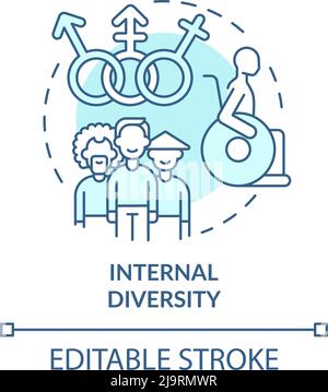 Internal diversity turquoise concept icon Stock Vector